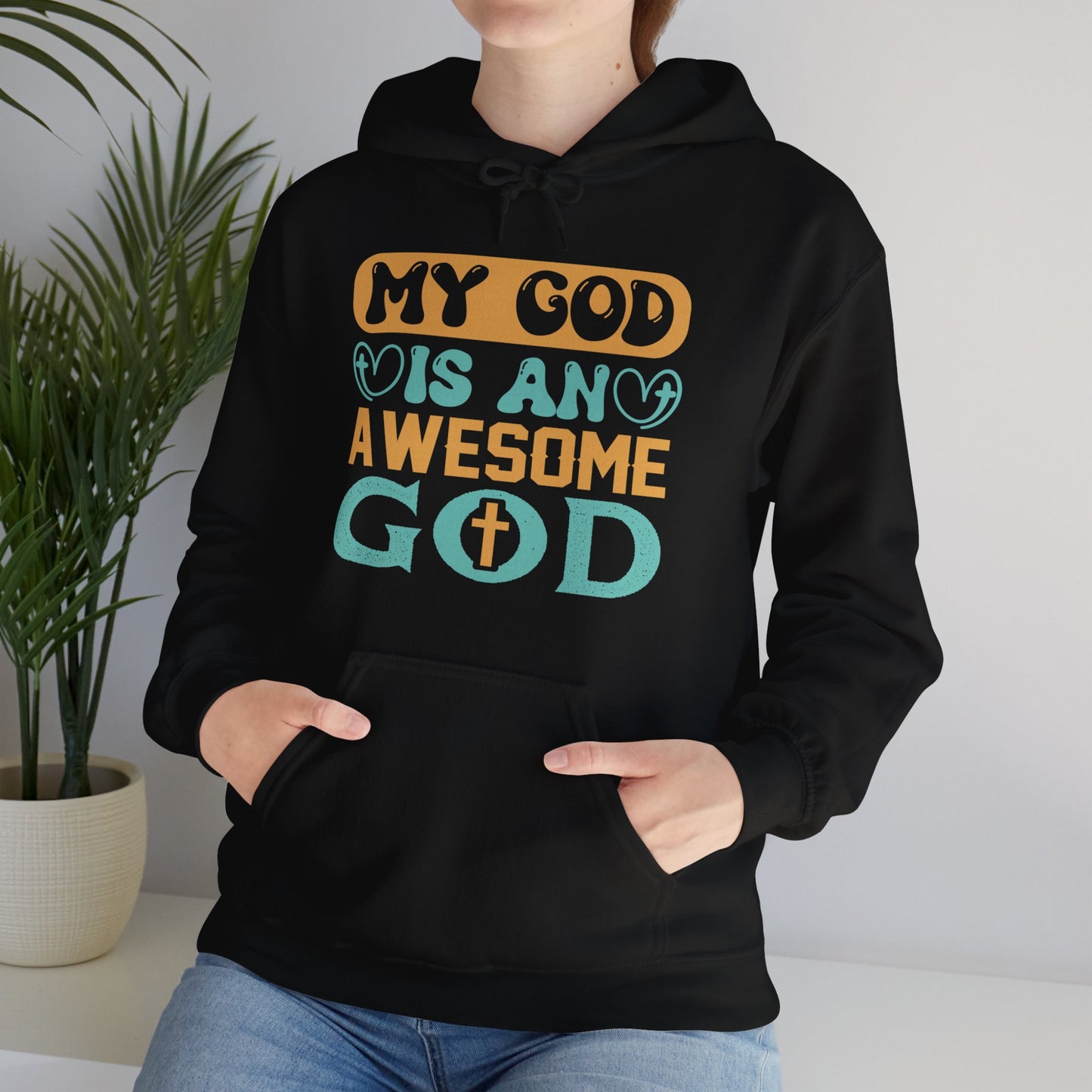My GOD Is an Awesome GOD (Unisex Heavy Blend™ Hooded Sweatshirt)