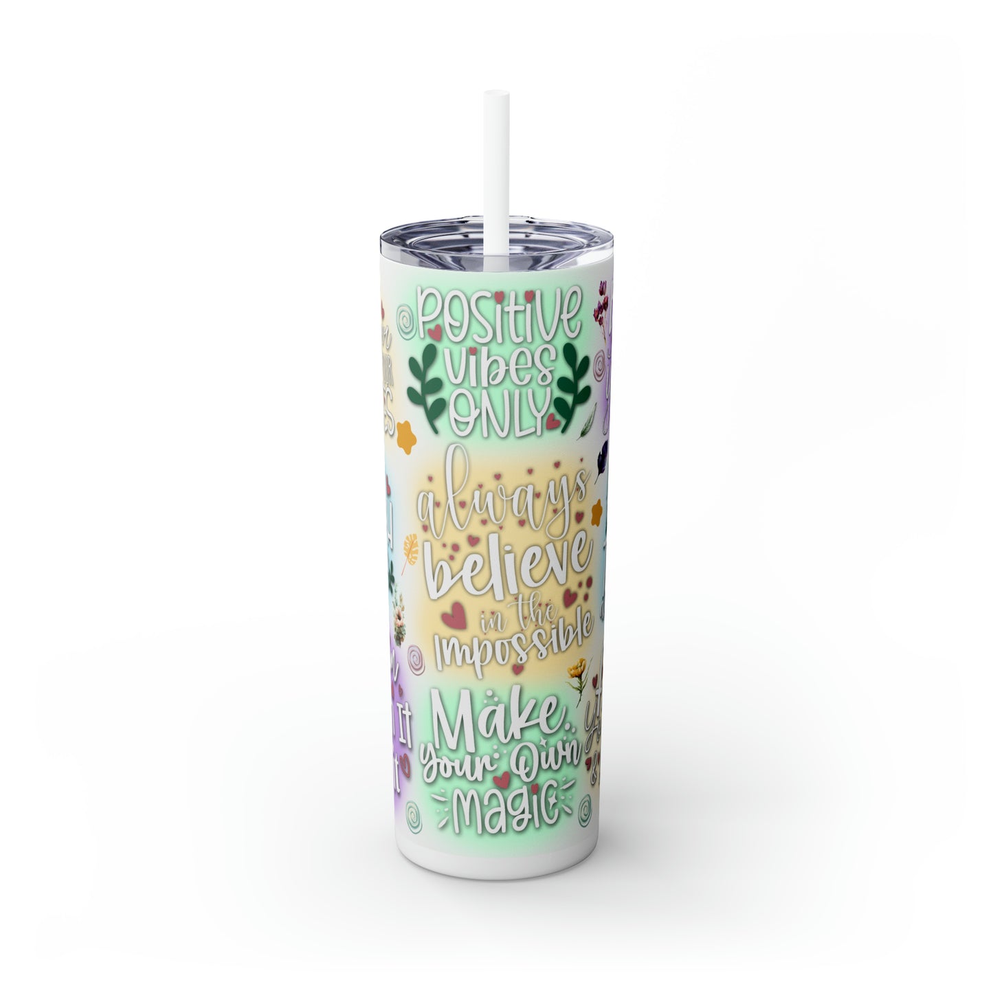 Inspiration Skinny Tumbler with Straw, 20oz