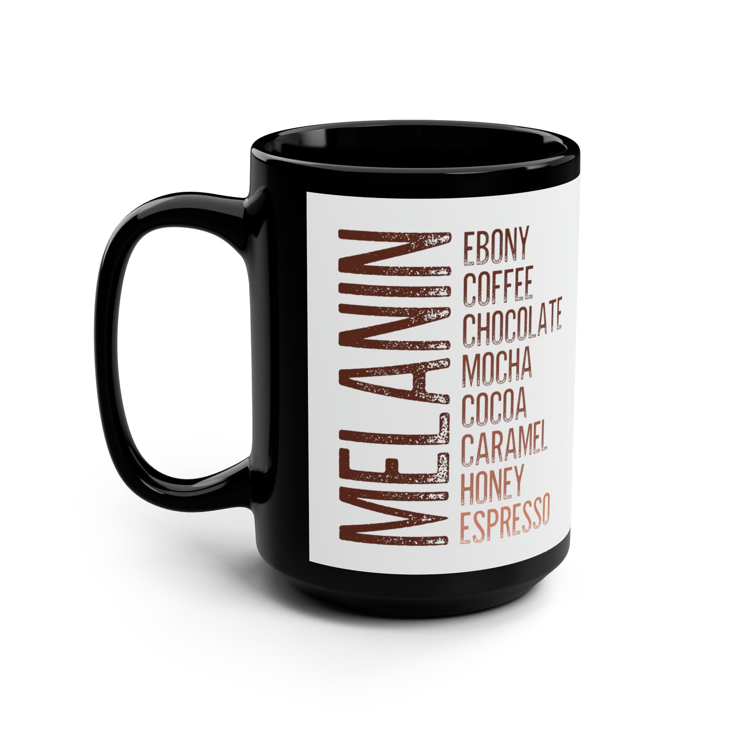 Melanin Black Mug, 15oz