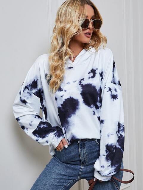 Tie-Dye Drop Shoulder Hoodie